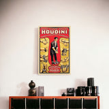 24" X 36" Houdini Handcuff King Vintage Magic Poster Wall Art