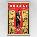 24" X 36" Houdini Handcuff King Vintage Magic Poster Wall Art