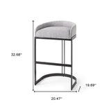 30" Gray And Black Low Back Bar Height Bar Chair