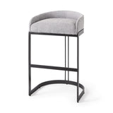 30" Gray And Black Low Back Bar Height Bar Chair