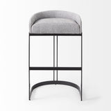 30" Gray And Black Low Back Bar Height Bar Chair