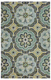 6' Green Round Wool Geometric Hand Tufted Area Rug