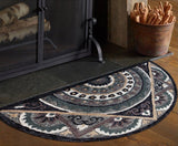 3’ Round Gray Geometric Medallion Area Rug
