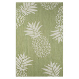 8' X 10' Green Floral Indoor Outdoor Area Rug