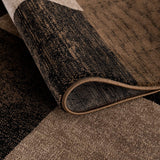2' X 4' Brown Checkered Dhurrie Area Rug