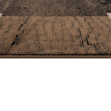 2' X 4' Brown Checkered Dhurrie Area Rug