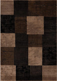 2' X 4' Brown Checkered Dhurrie Area Rug