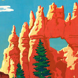 36" X 54" Vintage 1950S Bryce Canyon National Park Wall Art