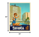 24" X 30" Hotel Sahara C1960S Las Vegas Vintage Travel Poster Wall Art