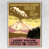 24" X 32" Lassen Volcanic National Park Vintage Travel Poster Wall Art