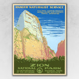 36" x 48" Zion National Park c1938 Vintage Travel Poster Wall Art