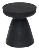 18" Black Solid Wood Round End Table