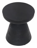 18" Black Solid Wood Round End Table