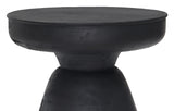 18" Black Solid Wood Round End Table