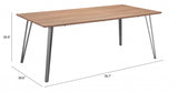 40" Walnut Brown And Steel Gray Rectangular Dining Table