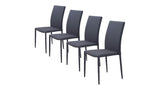 Set of Four Black Restaurant Quality Sleek Dining Chairs