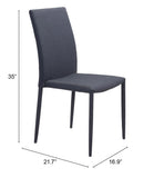 Set of Four Black Restaurant Quality Sleek Dining Chairs