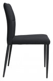 Set Of 4 Black Solid Back Dining Chairs