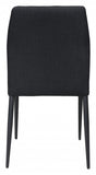 Set Of 4 Black Solid Back Dining Chairs