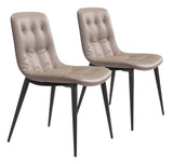 Set Of 2 Walnut Solid Back Dining Chairs