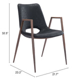 Set of Two Black Retro Modern Funk Dining Chairs