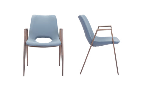 Set of Two Gray Retro Modern Funk Dining Chairs