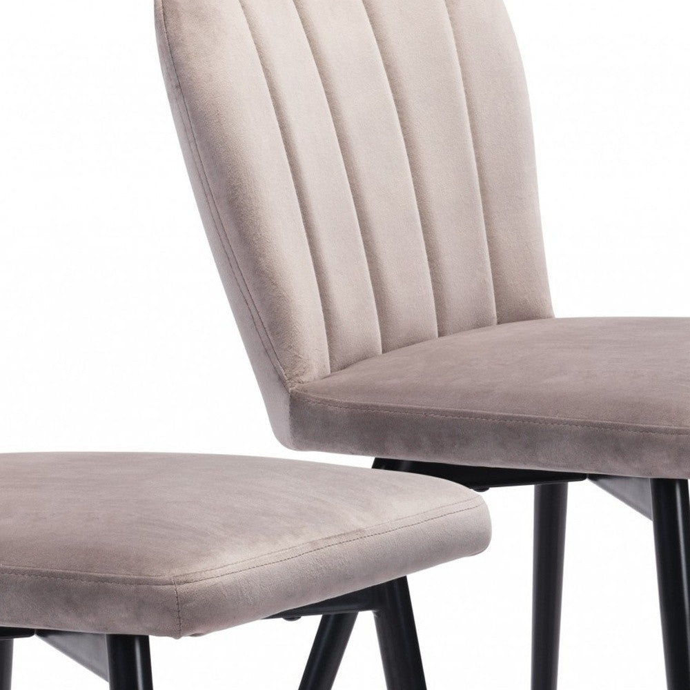 Set of Two Gray and Black Mod Profile Dining Chairs