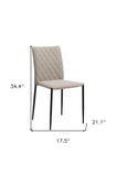 Set of Two Beige Diamond Weave Dining Chairs