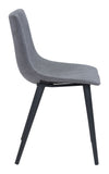 Set of Two Steel Gray and Black Slight Scoop Dining Chairs