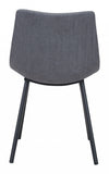 Set of Two Steel Gray and Black Slight Scoop Dining Chairs
