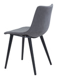 Set of Two Steel Gray and Black Slight Scoop Dining Chairs