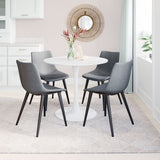 Set of Two Steel Gray and Black Slight Scoop Dining Chairs