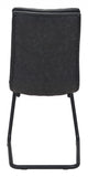 Set Of 2 Black Solid Back Dining Chairs