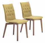 Set Of 2 Brown Birch Solid Back Dining Chairs