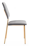 Set of Two Gray and Gold Modern X Dining Chairs