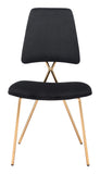 Set of Two Black and Gold Modern X Dining Chairs