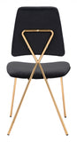 Set of Two Black and Gold Modern X Dining Chairs