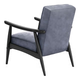 32" Gray Velvet And Black Arm Chair