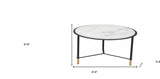 Set Of Two 32" Black And White Faux Marble Glass Round Coffee Tables