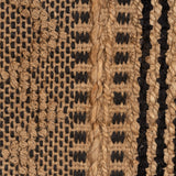 9’ x 13’ Tan and Black Intricate Striped Area Rug