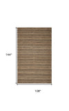 9’ x 13’ Tan and Black Intricate Striped Area Rug