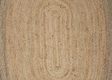 7’ Natural Toned Oval Shaped Area Rug