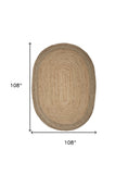 7’ Natural Toned Oval Shaped Area Rug