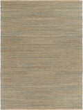 5’ x 8’ Tan and Blue Undertone Striated Area Rug
