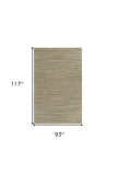 5’ x 8’ Tan and Blue Undertone Striated Area Rug