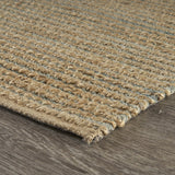 5’ x 8’ Tan and Blue Undertone Striated Area Rug