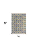 3’ x 4’ Blue Decorative Lattice Area Rug