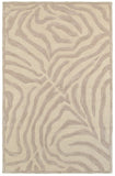 5’ Round Taupe Zebra Pattern Area Rug