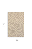 5’ Round Taupe Zebra Pattern Area Rug