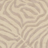 5’ Round Taupe Zebra Pattern Area Rug